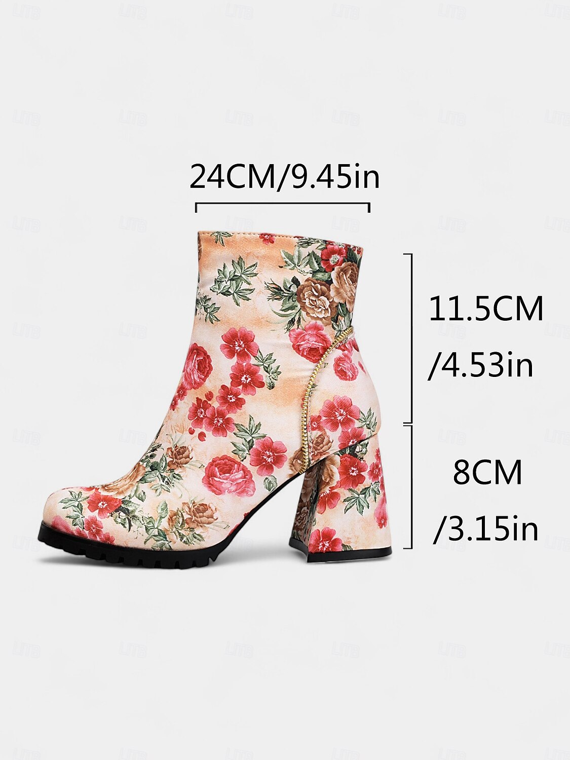 Damen-Stiefeletten mit Totenkopf- und Rosen-Print für Halloween – Stiefeletten mit klobigem Blockabsatz und seitlichem Reißverschluss im Gothic-Stil für Cosplay, Partys und Herbstfestivals 2025 - $54.99 –P1