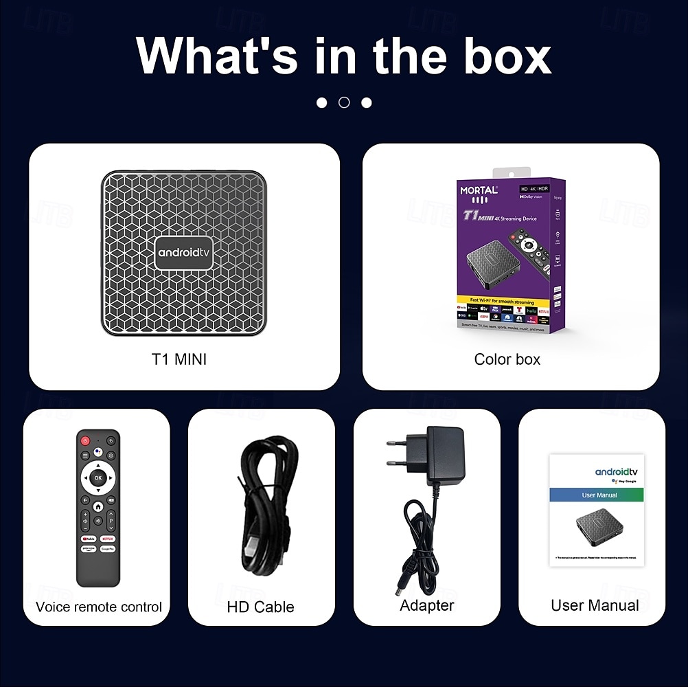 Mortal TV Box T1Mini Android 14 Voice Chromecast TV RockChip 3518 Multi-Core 4K Wifi6 BT5.0 16GB USB3.0 Video Games Set-Top Box 2025 - $38.99 –P11