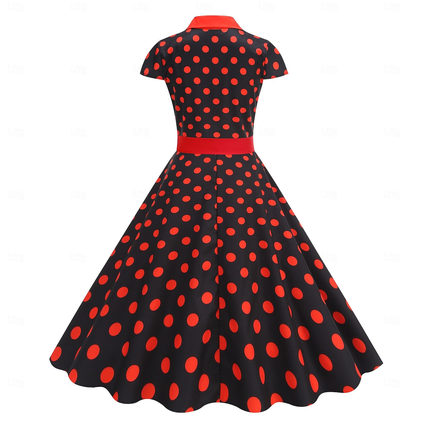 Retro 50. léta Rockabilly Polední Houpací šaty Flare šaty Košilové šaty Přizpůsobení a odlesky Puntíky Maškarní kostým Dámské předvečer Všech svatých Karneval Dovolená Běžné / Denní Retro tematick 2025 - $30.99 –P33