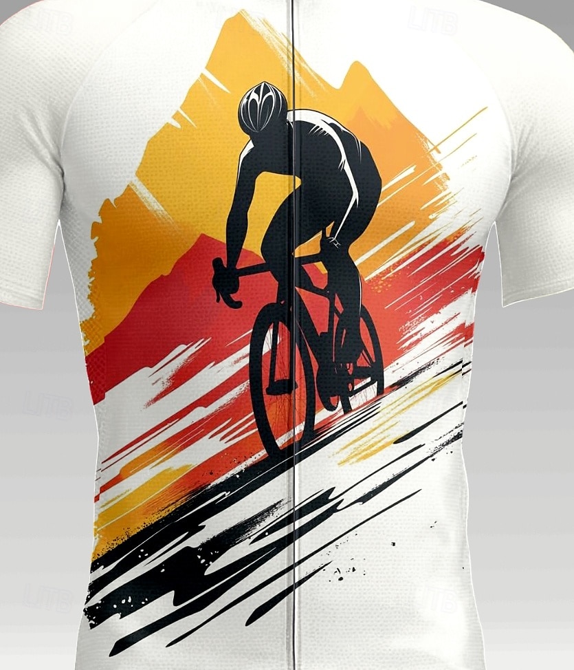Hombre Maillot de Ciclismo Manga Corta Bicicleta Maillot Camiseta con 3 bolsillos traseros Resistente a los rayos UV Secado rápido Cremallera delantera Bandas Reflectantes Blanco Deportes Ropa 2025 - $28.99 –P3