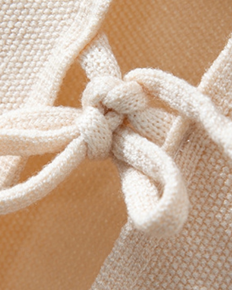 Women's Sweater Vest Fashion Solid Color Ribbed V Neck Knitted Sleeveless Regular Tops Knit Holiday Going out Weekend Apricot Fall 2025 - $23.99 –P8