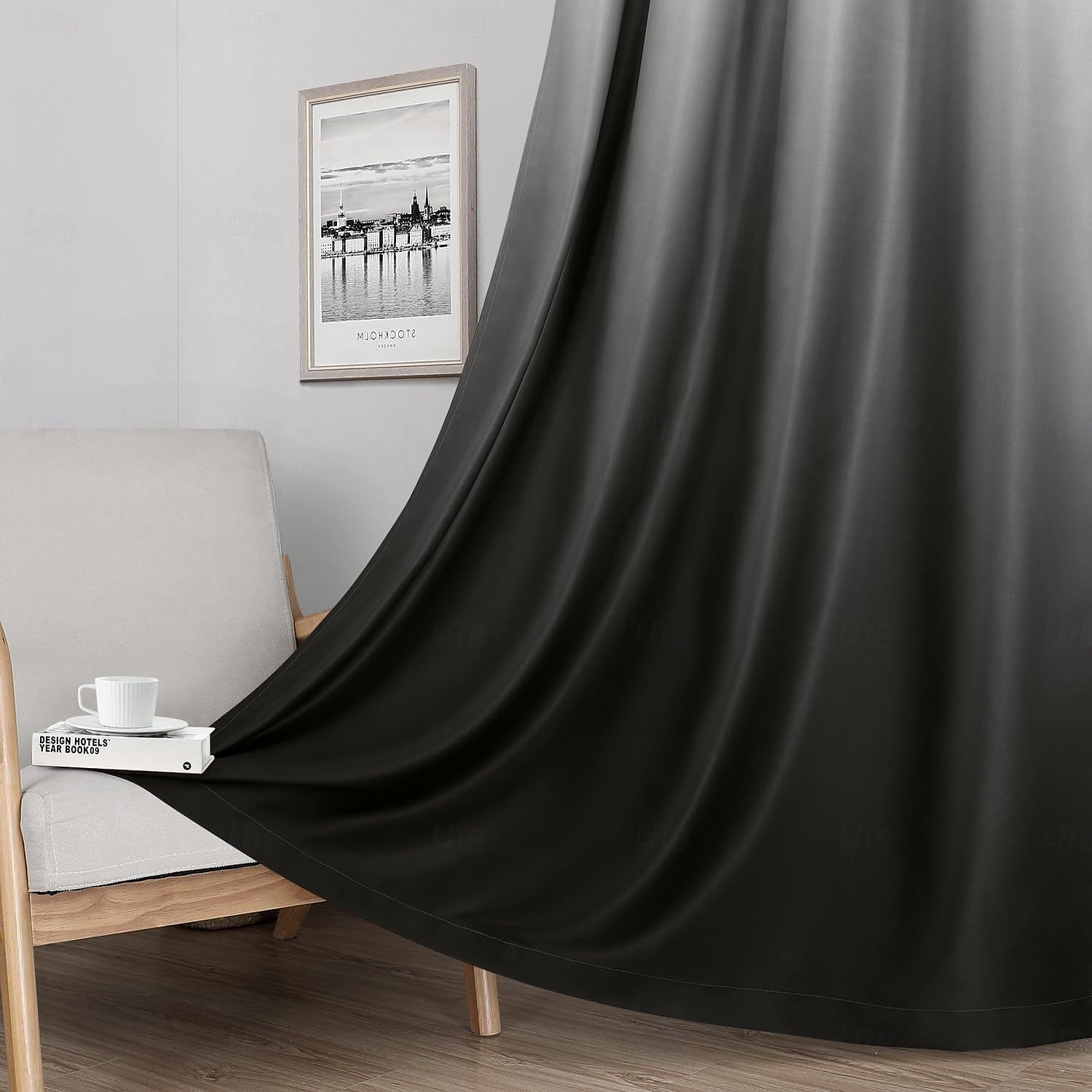 Cortinas 2025 nuevas cortinas opacas impresas en 3D con bloqueo total de luz, cortinas recubiertas con diseños gráficos únicos, paneles de ventana modernos para dormitorio o sala de estar 2025 - $87.99 –P5