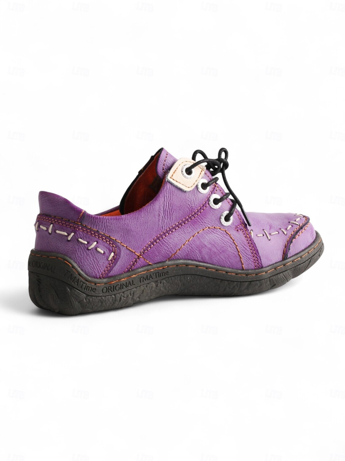 Chaussures décontractées à lacets en cuir violet pour femmes – Chaussures rétro confortables faites à la main pour le quotidien, les voyages et les activités de plein air de 2025 ? $69.99 –P2