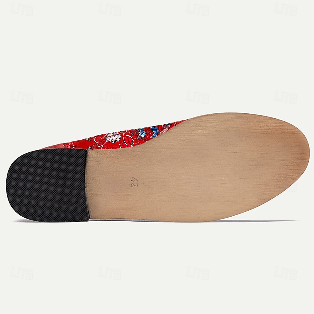 Hombre Botas Zapatos de Paseo Casual Cuero PU Tela Jacquard Cómodo Antideslizante Transpirable Botines / Hasta el Tobillo Cordones Rojo Otoño Invierno 2025 - $54.99 –P5