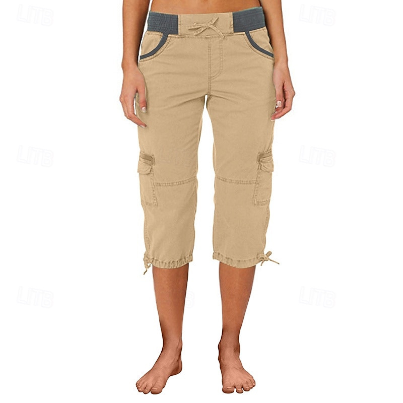 Femmes Pantalons Cargo Pantalons de randonnée Extérieur Coupe régulière Respirant Bas Avec Poches Noir Vert Véronèse Coton Camping / Randonnée Course S M L XL XXL de 2025 ? $22.99 –P12