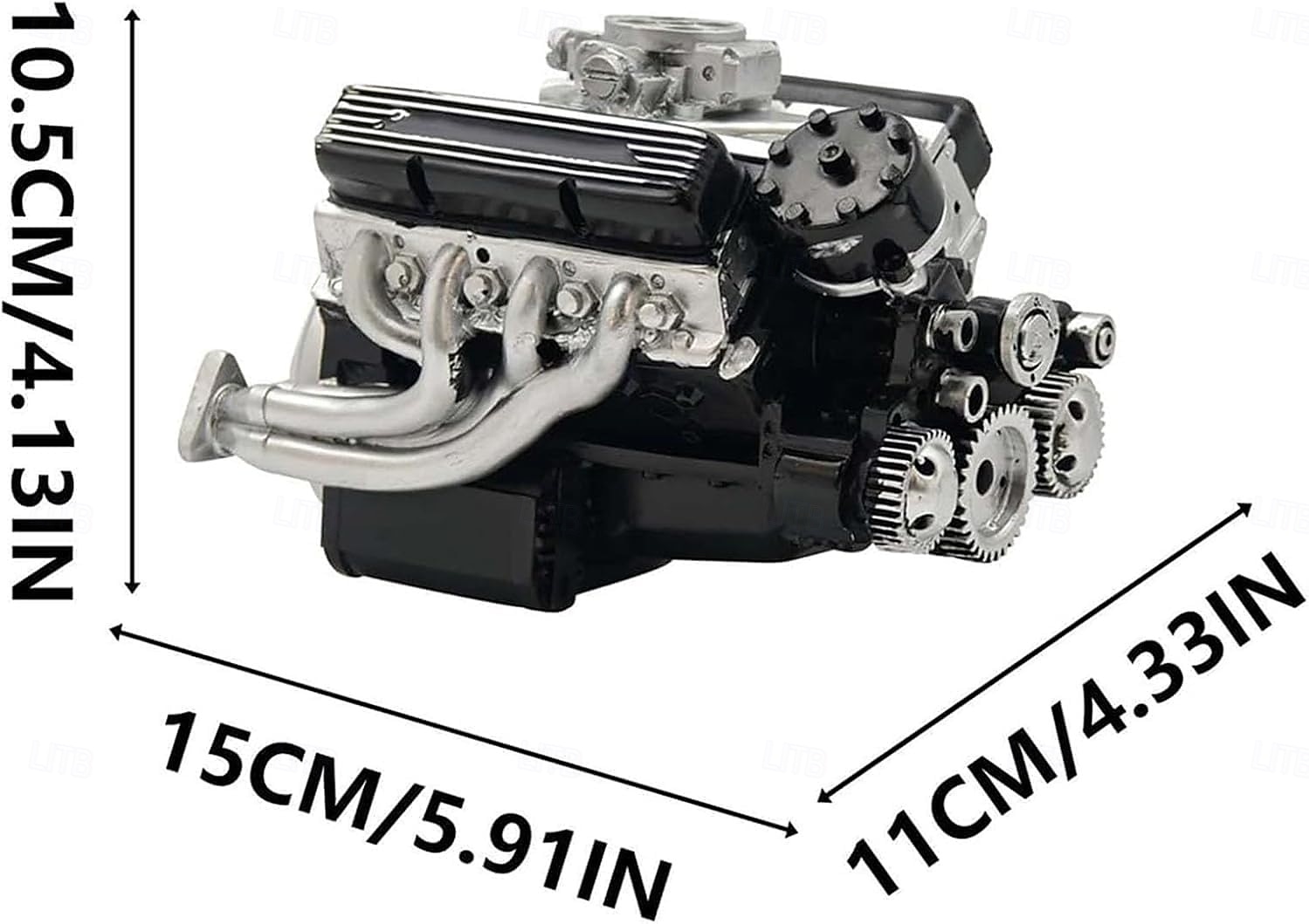 V8-motor hartsprydnad bensin liten blockmotor modellbyggsatser invecklad växeldesign motorfigur skulptur hantverk för skrivbord bokhylla dekoration 2025 - $20.99 –P17