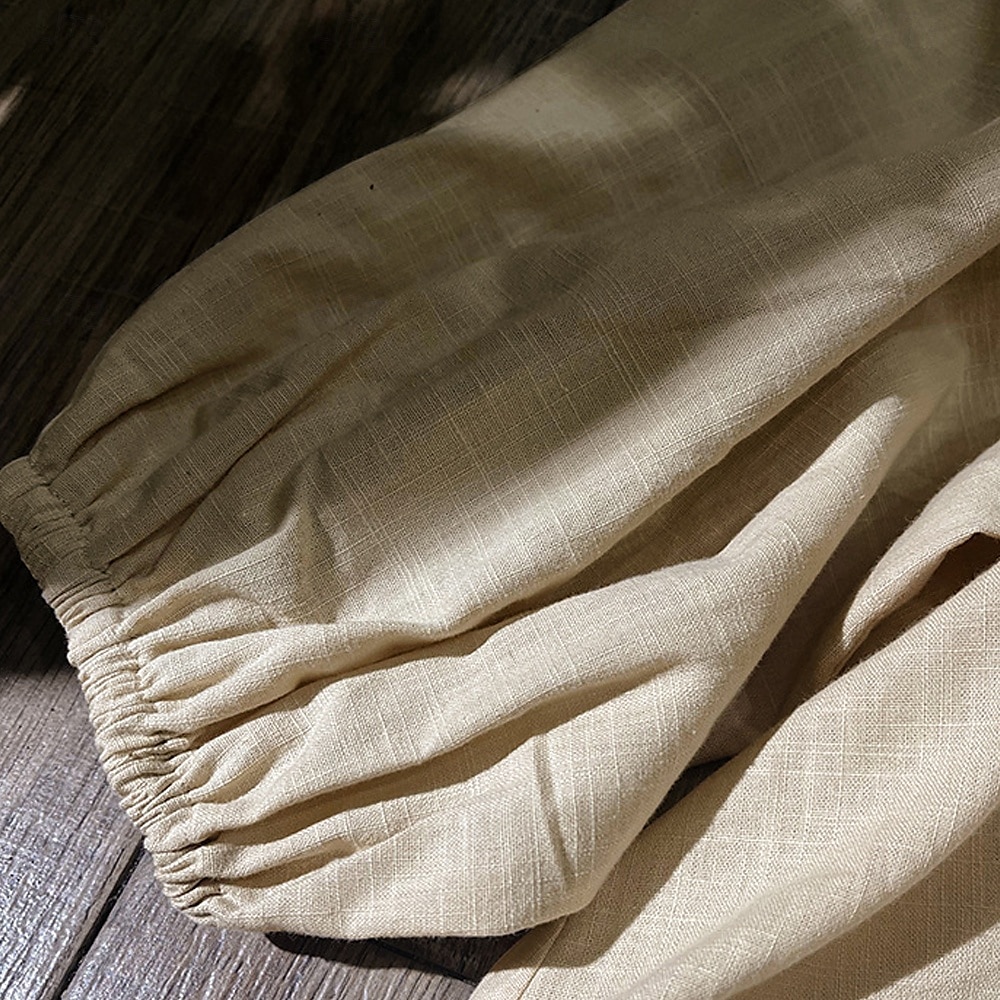 cămașă pentru femei 100% bumbac bluză simplă elegantă vintage zilnic mânecă jumătate mânecă felinar decolteu rotund decolteu în V topuri obișnuite zilnic vacanță ieșiri în oraș încrețite alb caisă 2025 - $41.99 –P9