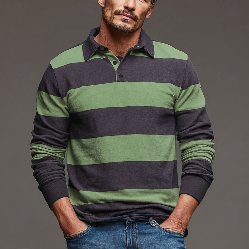 Per uomo Strisce orizzontali Polo da rugby Manica Lunga Magliette polo Camicie con Colletto Abbigliamento Sportivo Casual Scuola All'aperto Athleisure Stampa 3D Primavera Autunno Inverno Giallo del 2025 a $25.99 –P4