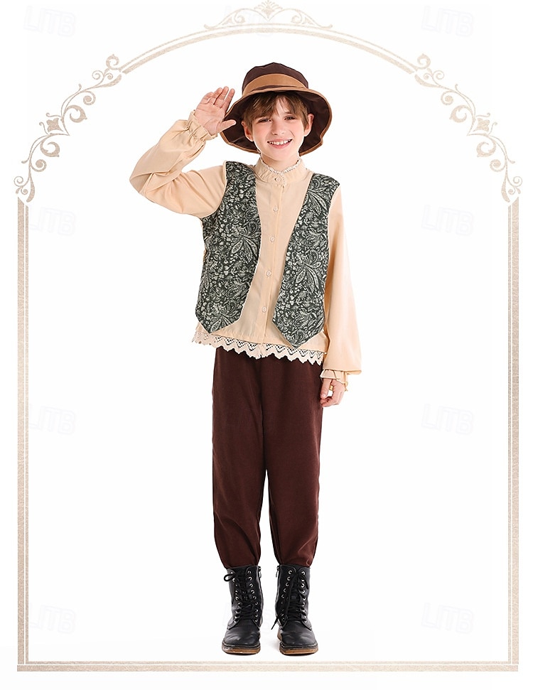 Märchen Dorfjunge Pionier Cosplay Kostüm Outfits Märchenfiguren Cosplay for Jungen Kinder Halloween Karneval Leistung Pädagogisches Ankleiden Verkleidung für Schulveranstaltungen 2026 - $44.99 –P1