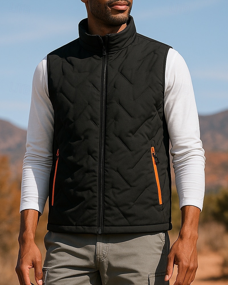 Per uomo Gilet imbottito Gilet termico Senza Maniche Gilet Esterno Calore Termico Inverno Cerniera Tasca Poliestere Nero Bianco Caccia Pesca Arrampicata del 2025 a $42.99 –P3
