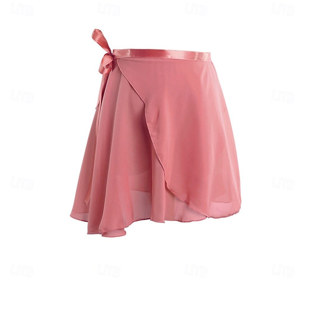Volwassen balletdansrok, elastische taille chiffon halve rok met lintstrik, ideaal voor de training &balletopleiding 2025 - $19.49 –P12