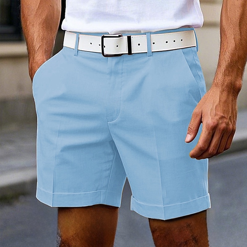 Herre Dress Shorts Burmuda shorts Arbeidshorts Lomme عادي Komfort Knelengde utendørs Virksomhet Mote Fritid Svart Hvit 2025 - $23.99 –P2