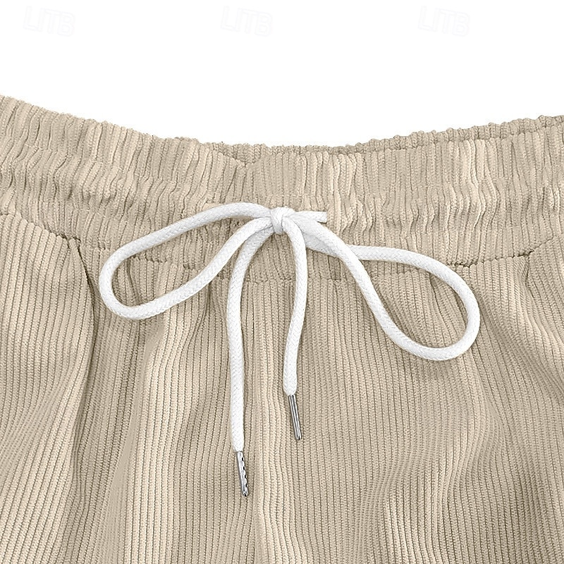 Men's Shorts Summer Shorts Casual Shorts Corduroy Shorts Pocket Elastic Waist Drawstring National Flag Comfort Breathable Short Outdoor Vacation Sport Casual Black White 2026 - $17.99 –P2