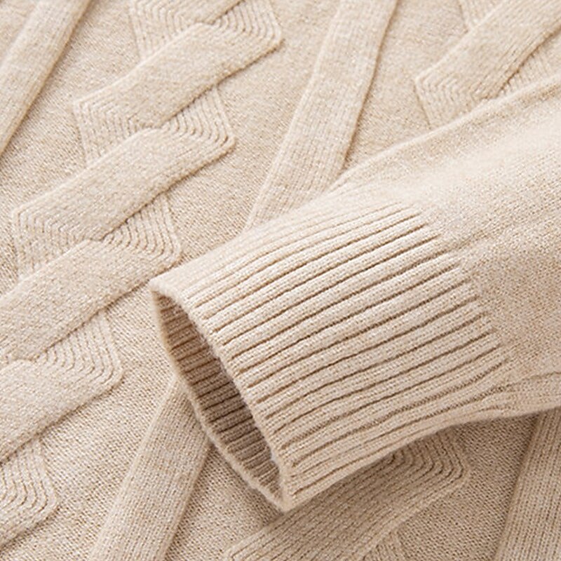 Herren Pullover Pullover mit Viertelreißverschluss Strickpullover Zopfmuster Stricken Normale Oberteile Gestrickt Einfach Viertelreißverschluss Mode Lässig Urlaub Alltagskleidung Bekleidung Herbst 2025 - $22.99 –P8