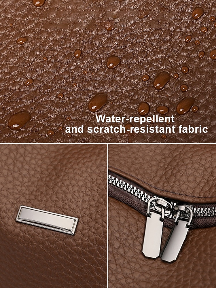 Women's Brown Faux Leather Mini Backpack – Water-Repellent Scratch-Resistant Fashion Daypack for Travel, Work and Daily Use 2025 - $24.99 –P9