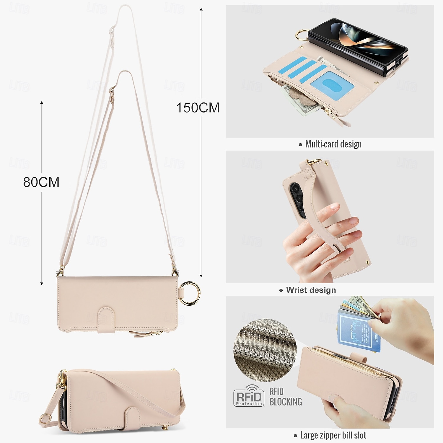 Phone Case For Samsung Galaxy Z Fold 6 Z Fold 5 Z Fold 4 Z Fold 3 Back Cover Wallet Case Zipper with Lanyard Card Slot TPU PU Leather 2025 - $28.99 –P3