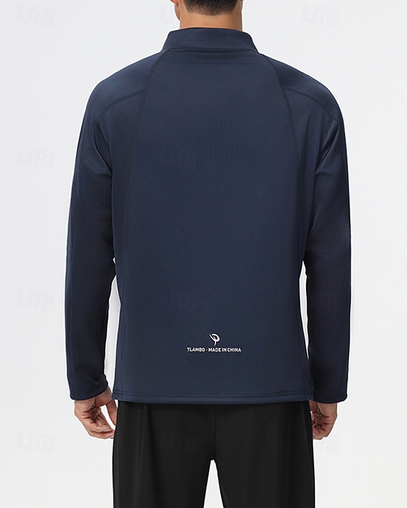 Hombre Sudadera tipo jersey Camisa para senderismo cima de senderismo Manga Larga Escote Chino Camiseta Al aire libre Reductor del Sudor Transpirable Invierno Cremallera de un cuarto Poliéster Negro 2025 - $14.79 –P9