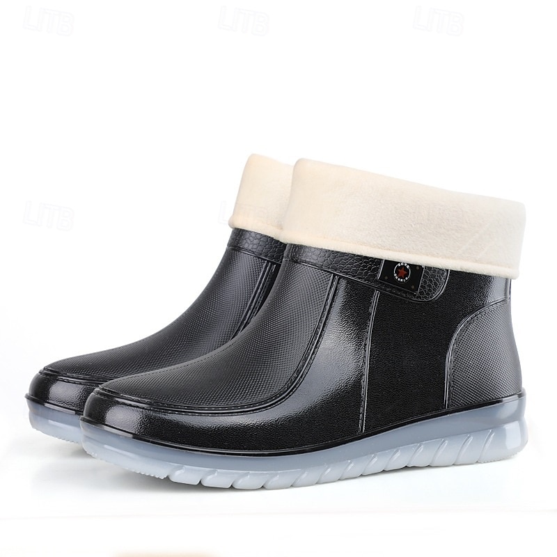 bottes de pluie courtes imperméables pour femmes avec doublure en fausse fourrure, semelle antidérapante et plusieurs options de couleurs - parfaites pour les activités de plein air en hiver de 2025 ? $32.99 –P13