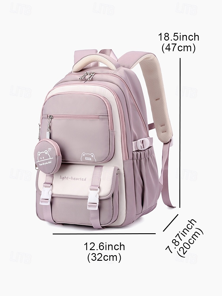 Men's Women's Backpack School Bag Bookbag School Backpack Bookbag School Daily Solid Color Oxford Cloth Nylon Large Capacity Waterproof Lightweight Pendant Zipper Black Pink Purple 2026 - $46.99 –P15