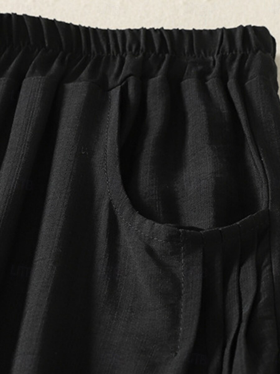 Damen Chinos Haremshose Vintage Ethno-Stil Basic Knöchellang Hohe Taille Einfach Tasche Kordelzug Komfort Außenbereich Dehnbar Urlaub Straße Täglich Schwarz Beige Kaffee Sommer Frühling Normale 2025 - $34.99 –P14