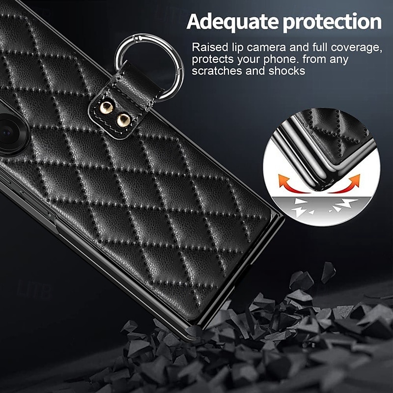 телефон Кейс для Назначение SSamsung Galaxy Z-образный сгиб 7 Z-сгиб 6 Z Fold 5 Z Fold 4 Z Fold 3 Кейс на заднюю панель Кольца-держатели Полная защита тела Ретро ТПУ Кожа PU 2025 - $25.99 –P2