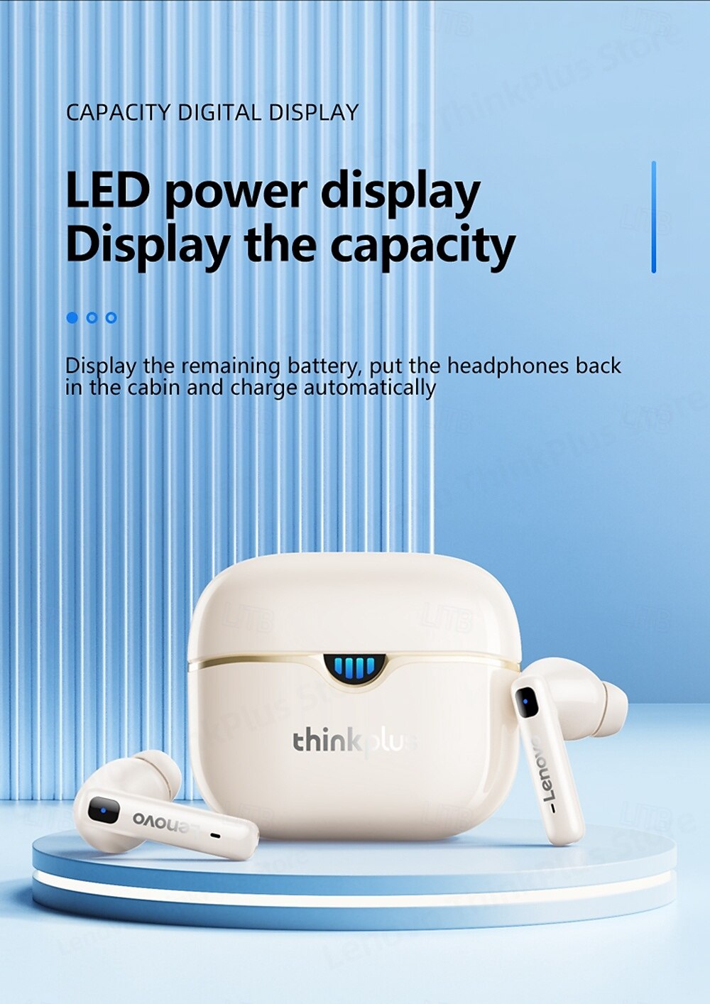 2025年 レノボ LP15 TWSトゥルーワイヤレスヘッドフォン 耳の中 Bluetooth 5.3 ステレオ 充電ボックス付き 内蔵マイク のために Apple Samsung Huawei Xiaomi MI 日常使用 旅行 サイクリング 携帯電話 コレクション – $27.99 –P7