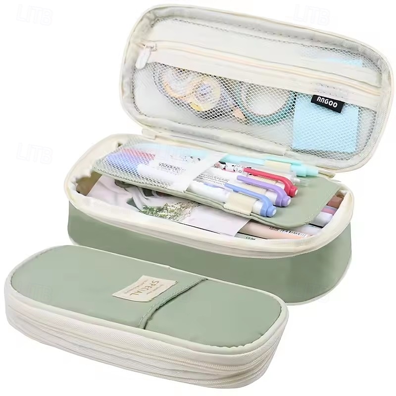 Astucci per matite di grande capacità, astuccio portapenne, scatola portaoggetti per ragazze, ufficio, studenti, organizer, scuola, cancelleria del 2025 a $12.99 –P2