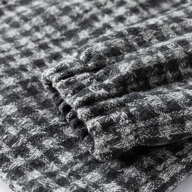 2025年 男性用 軽量ジャケット カジュアルジャケット バケーション 日常 保温 ポケット 秋 冬 チェック ファッション クラシック ラペル レギュラー ブラック カーキ色 グレー ジャケット  コレクション – $52.99 –P6