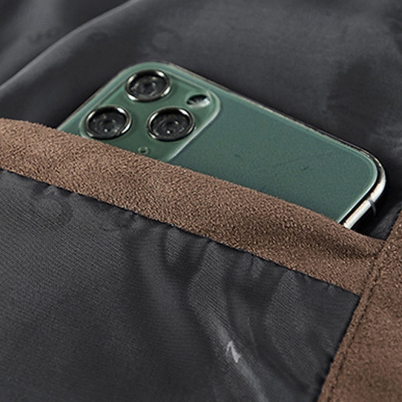 Homme Veste Légère Veste en faux suède Vacances Quotidien Avec Poches Printemps Automne Uni Mode Classique Revers Régulier Noir Kaki Café Gris Veste de 2026 ? $57.99 –P13