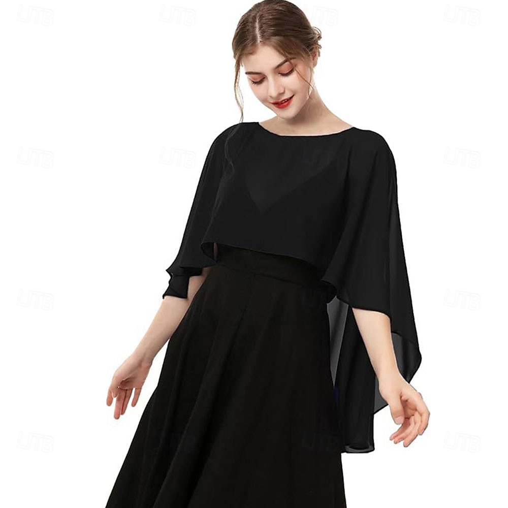 capelets voor vrouwen chiffon capes sjaals en omslagdoeken voor avondjurken bruiloft capes cover-up 2026 - $16.49 –P7
