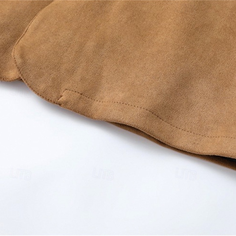 Herren Imitat-Lederjacke Urlaub Täglich Winddicht Warm Tasche Herbst Winter Einfach Mode Klassisch Stehkragen Regulär Hellkaki Schwarz Blau Khaki Armeegrün Jacken 2025 - $52.99 –P4