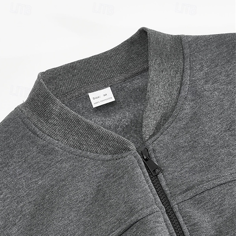 Męskie Kurtka zimowa Kurtka polarowa Zwykła kurtka Kurtka uniwersytecka Urlop Codzienny Keep Warm Kieszeń Polar Jesień Zima Równina Moda Moda miejska Kołnierz stawiany Regularny Czarny Czerwony 2026 - $24.99 –P4