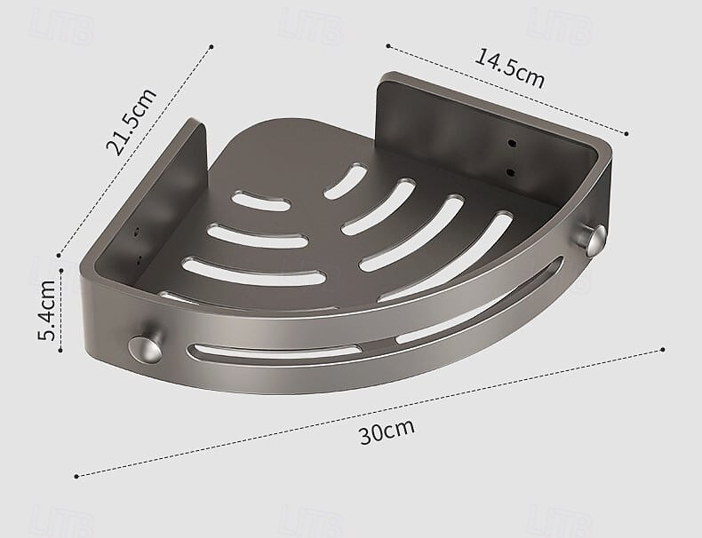 Mensola triangolare per bagno in ABS grigio canna di fucile, senza foratura, portaoggetti angolare per doccia, supporto da parete per WC, lavandino, mobiletto per lavabo, organizer per bagno del 2025 a $11.99 –P3