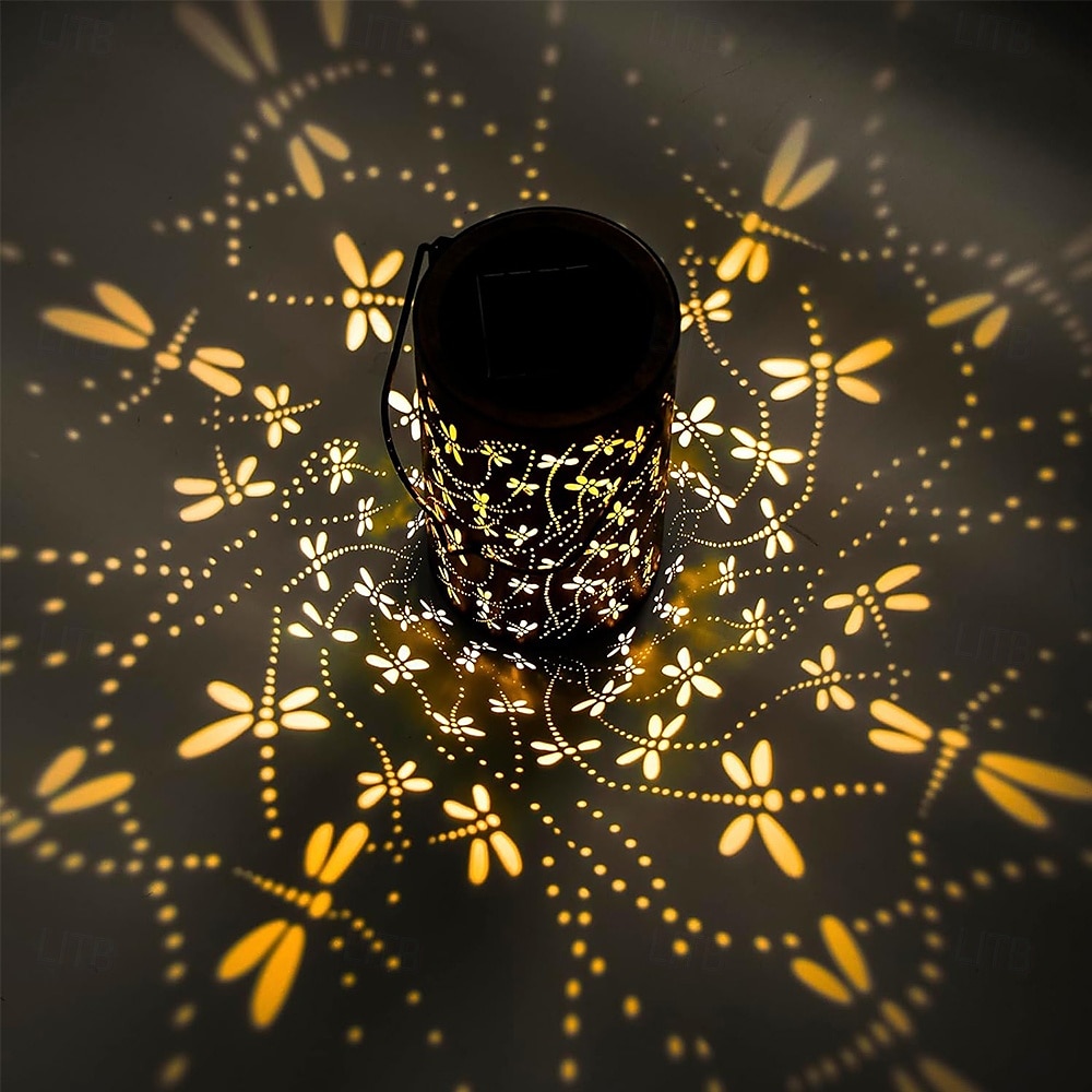 Świąteczne solarne lampiony ważek ogrodowych wodoodporne metalowe lampy wiszące na patio trawniku ścieżce podjazdowej prezenrty np. dla kobiet matek babć 2025 - $19.49 –P4