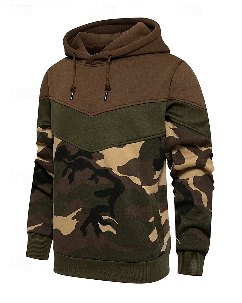 Per uomo Top casual Felpa con cappuccio Felpe Coulisse Tasca Manica Lunga Top Athleisure Autunno Blocco di colori Antivento Escursionismo Allenamento Atletico abbigliamento sportivo Abbigliamento del 2025 a $25.99 –P11