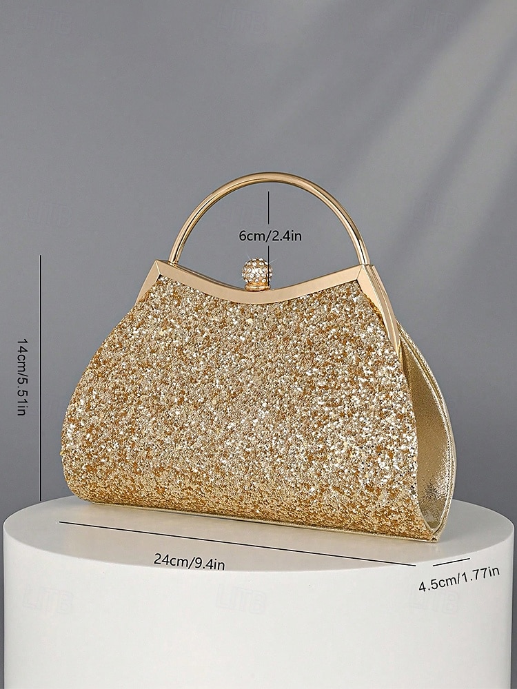 Women’s Glitter Evening Clutch Bag – Sparkly Gold Handbag with Chain Strap, Elegant Party Purse for Weddings, Proms and Cocktail Events 2025 - $19.99 –P8