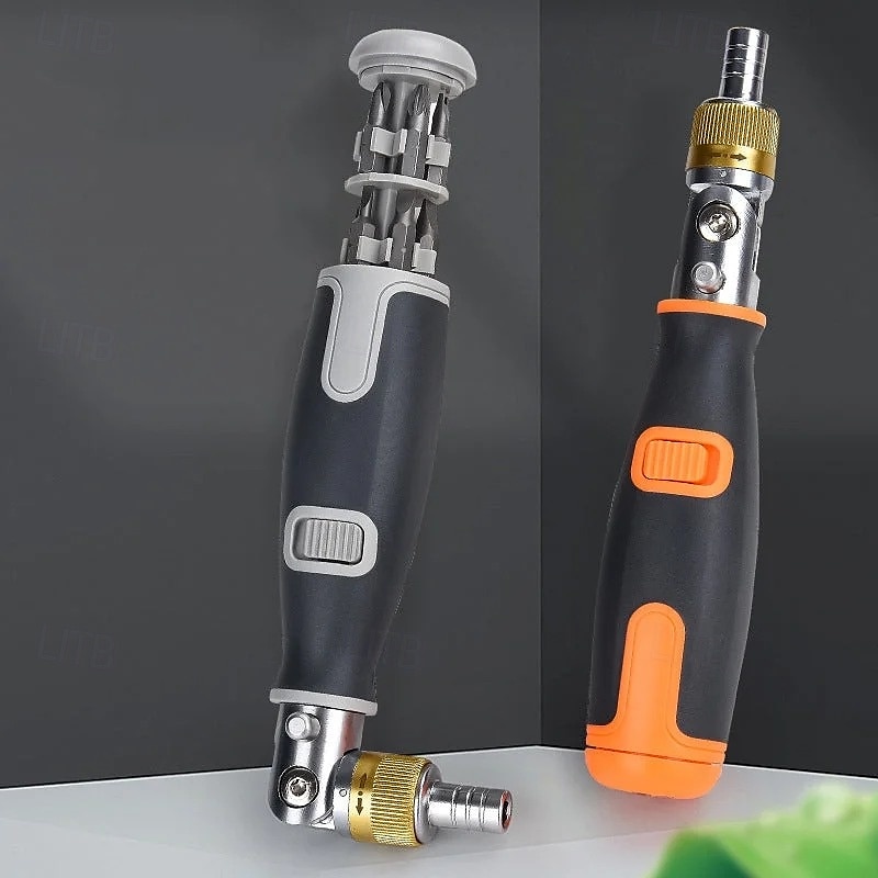 Juego de destornilladores de trinquete, diez en uno, kit de destornilladores de trinquete reversibles multiángulo portátiles con puntas Phillips, ranuradas y Torx, herramienta manual compacta para 2025 - $25.99 –P1