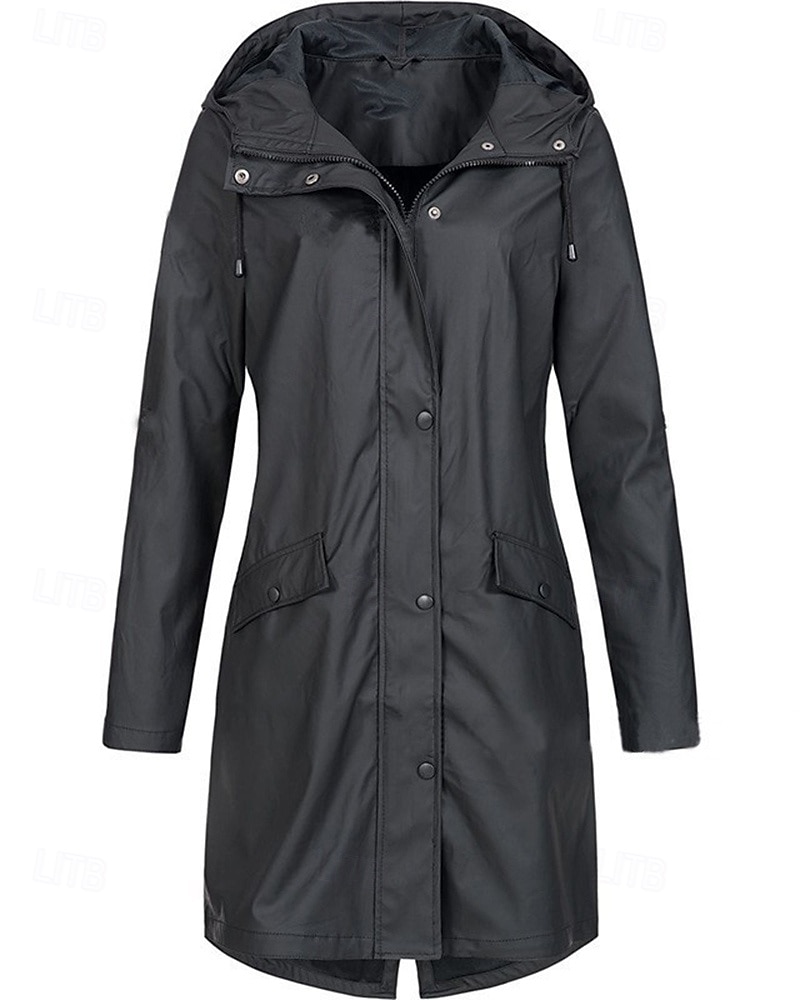 Women's Rain Coat Outdoor Waterproof Windproof Hiking Outfits Hiking Clothes Winter Autumn / Fall Top Camping / Hiking / Caving Running Solid Color Black Yellow Pink 2026 - $29.99 –P6