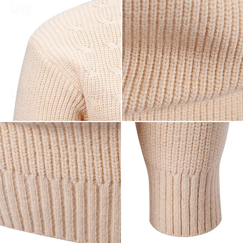 Herren Pullover Strickpullover Gerippt Stricken Normale Oberteile Tasche Gestrickt Einfach Stehkragen Mode Basic Urlaub Alltagskleidung Bekleidung Herbst Winter Schwarz Wein M L XL 2025 - $34.99 –P7