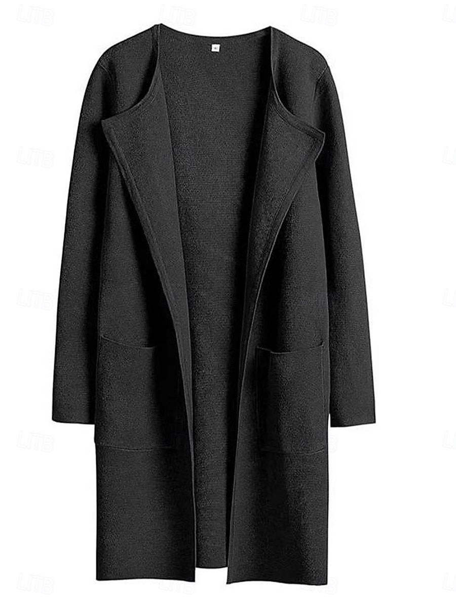 Femmes Trench Confortable Respirant Avec Poches Mode Quotidien Style OL Uni Extérieur Vacances Occasionnel Simple Boutonnage Long Revers Coupe régulière manche longue Vêtements d'extérieur Marron de 2025 ? $27.99 –P3