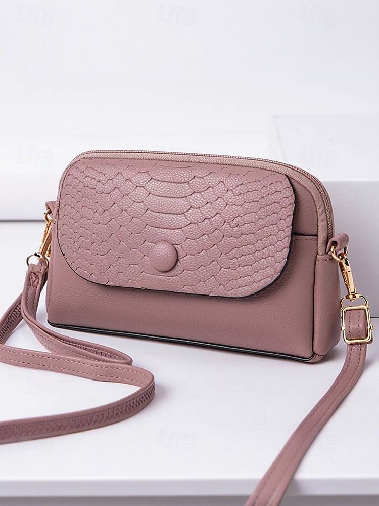 borsa a tracolla da polso in similpelle da donna con patta in stampa coccodrillo – elegante piccola borsa a tracolla per l'uso quotidiano, i viaggi e il lavoro del 2025 a $14.99 –P15