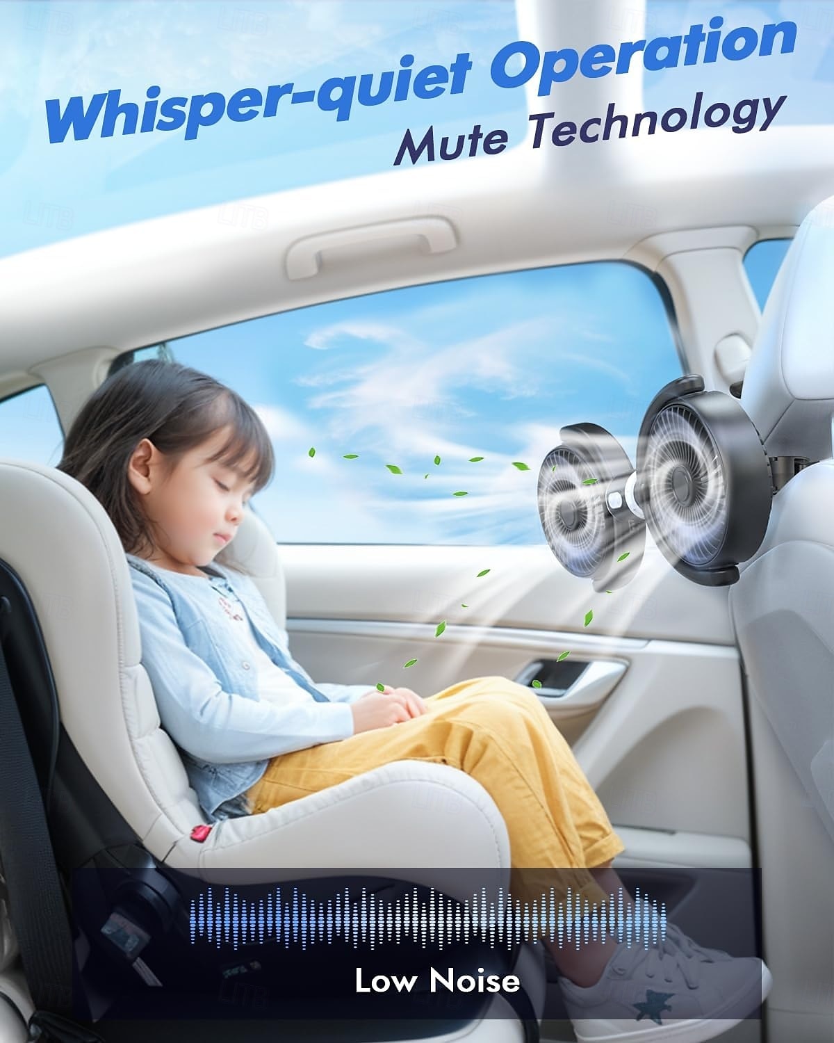 Car Fan USB Powered for Baby, Dual Car Cooling Fans for Backseat 3 Speed Separate Controlled Quiet Brushless Motor 360 Rotatable 5V Rear Seat Air Circulation for Vehicle Van Truck SUV RV(USB Plug) 2025 - $24.99 –P8