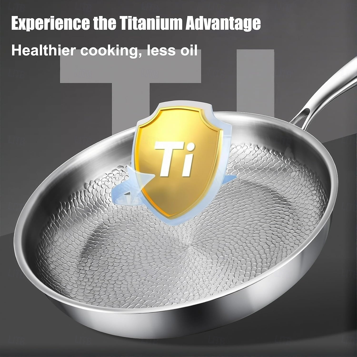 padella martellata in titanio pro con coperchio, padelle antiaderenti multifunzionali ultra resistenti e antigraffio per cucinare in cucina del 2025 a $67.99 –P12