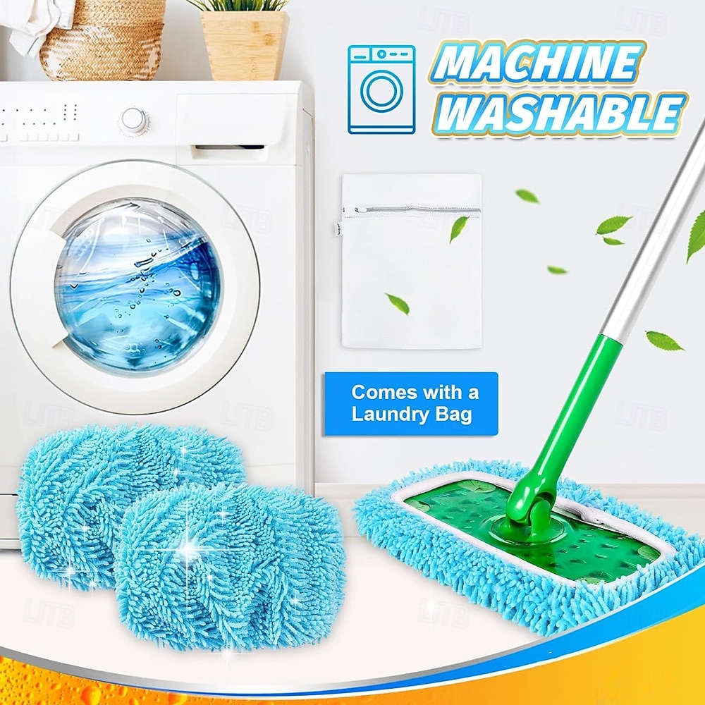 set di panni per mocio in microfibra riutilizzabili da 12 pollici, ricariche per mocio lavabile per pavimenti bagnati &lavaggio a secco, compatibile con la maggior parte dei mop piatti, testine del 2025 a $13.99 –P8
