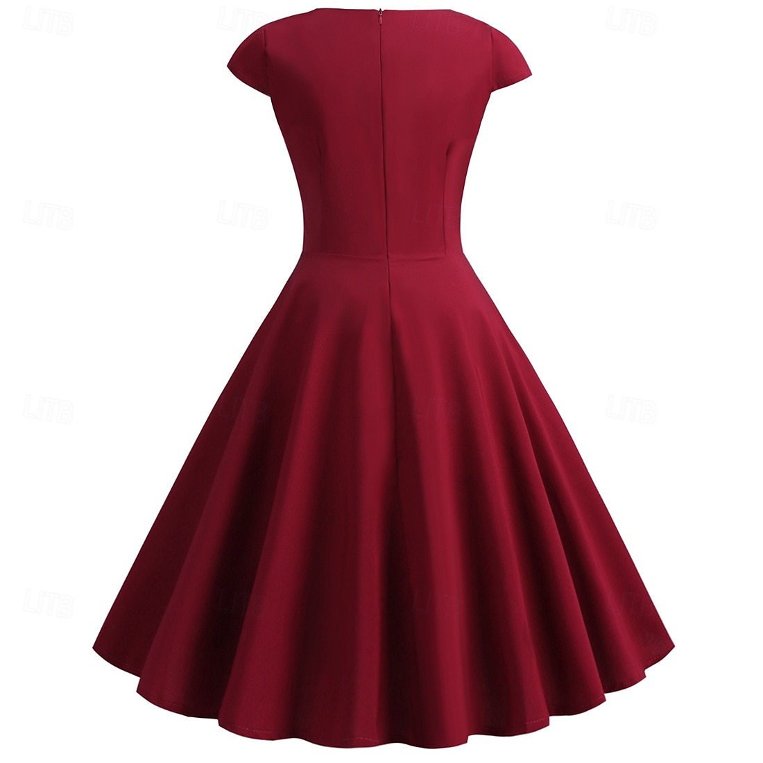 Rétro Vintage Années 1950 Rockabilly Midi Robe Robe trapèze Robe Évasée Ajusté & Évasé Col en V Femmes Halloween Carnaval Saint-Valentin Occasionnel Retour à la maison Soirée à thème rétro Adulte Robe de 2025 ? $25.99 –P3