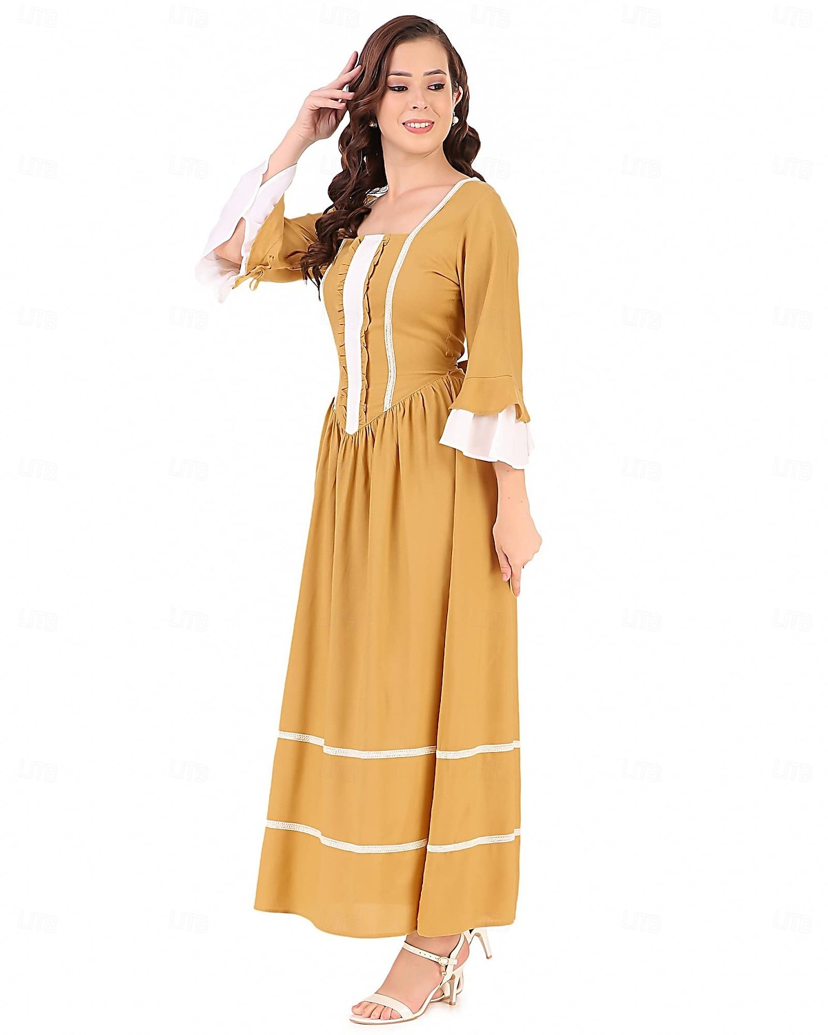 A 250-a aniversare a SUA secolul al 19-lea Anii 1800 Rochie de prerie Fata de la tara Fata Pionier Colonial Pionier Războiul Revoluționar Costume de fancy Pentru femei Halloween Carnaval 4 iulie 2026 - $42.99 –P10