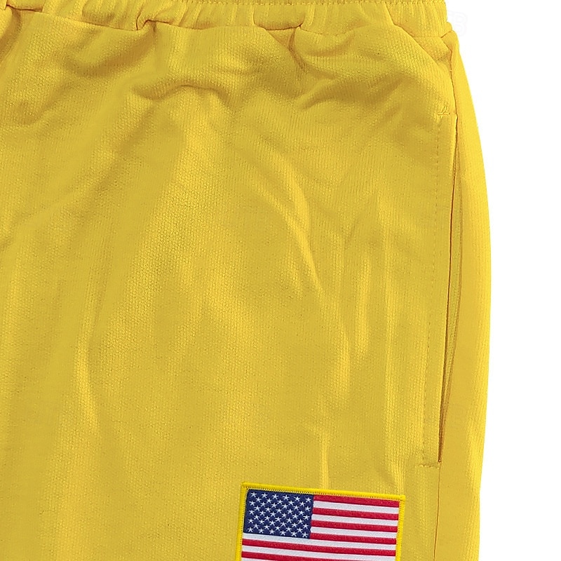 Herr Atletiska byxor Joggingbyxor Joggare Långbyxor Ficka Elastisk midja Snörning Amerikanska flaggan Komfort Utomhussport Dagligen Mode Ledigt Svart Gul Microelastisk 2025 - $18.99 –P6