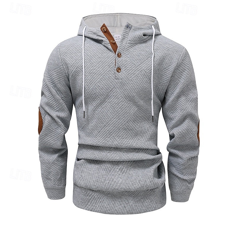 Hombre Sudadera Sudadera con capucha y cremallera de un cuarto Blanco Azul Marino Marrón Caqui Gris Con Capucha Plano Con Texturas Deporte Casual Diario Ropa de calle Fresco Design Primavera & Otoño 2025 - $27.99 –P1