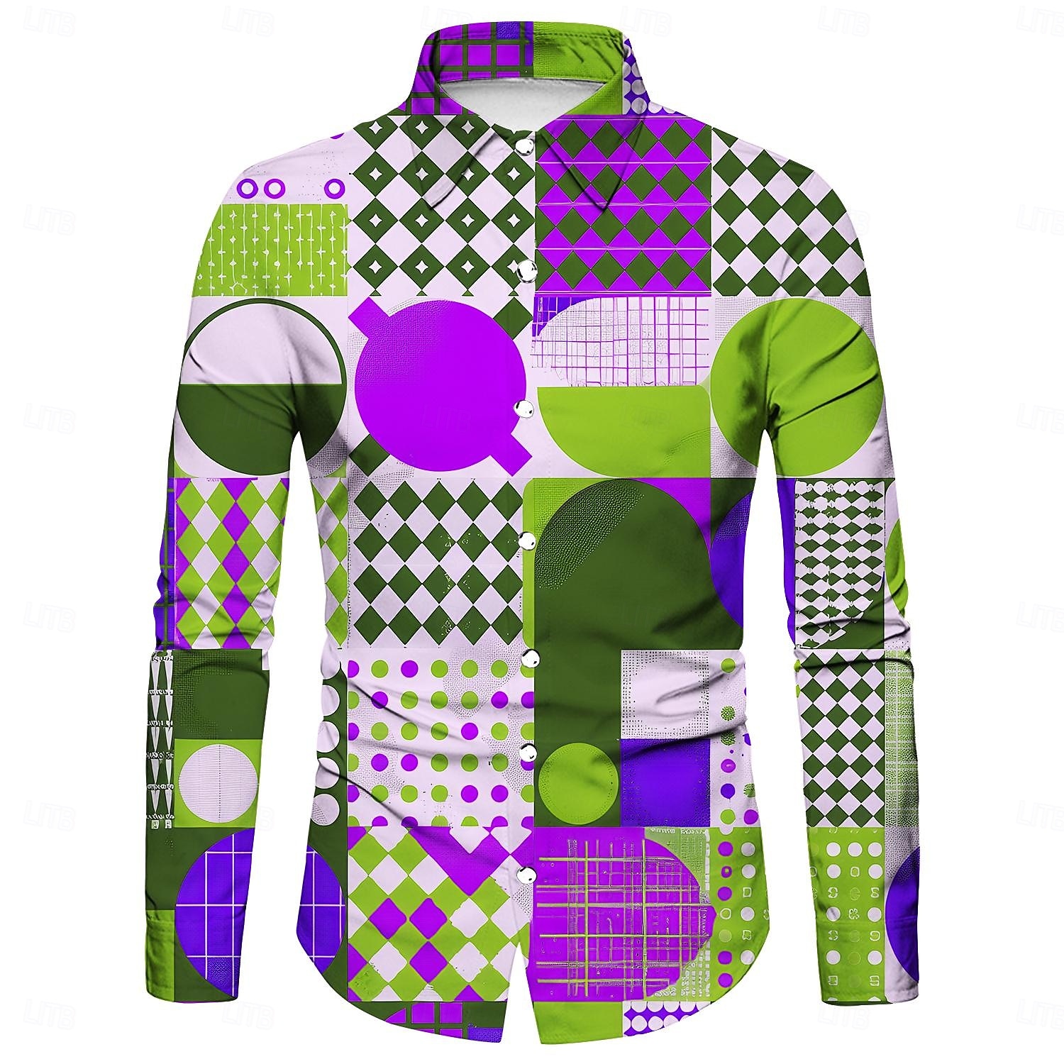 Retro Antiguo Años 70 Camisas Disco Geométrico Psicodélico Hombre Víspera de Todos los Santos Carnaval Festival de Música Desfile del orgullo Fiesta temática retro Adulto Camisas 2025 - $23.99 –P3