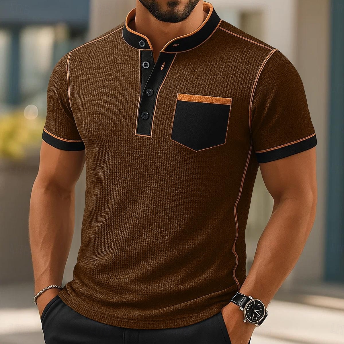 Ανδρικά Πουκάμισο Waffle Henley Κοντομάνικα Κοντομάνικο Συμπαγές Χρώμα Σκέτο Μοντέρνα Υψηλής Ποιότητας Άνετο Μπλοκ χρωμάτων Κουμπιά Χένλι ΕΞΩΤΕΡΙΚΟΥ ΧΩΡΟΥ Causal Καθημερινά Καλοκαίρι Όλες οι εποχές 2025 - $20.99 –P6